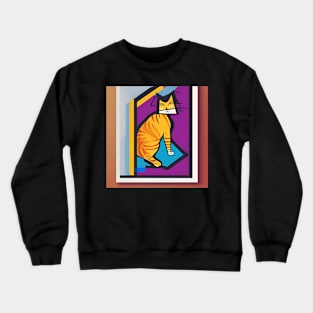 Cat art modern Crewneck Sweatshirt